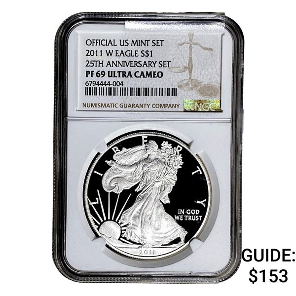 2011-W Silver Eagle NGC PF69 UC 25th Anniversary