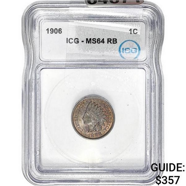 1906 Indian Head Cent ICG MS64 RB