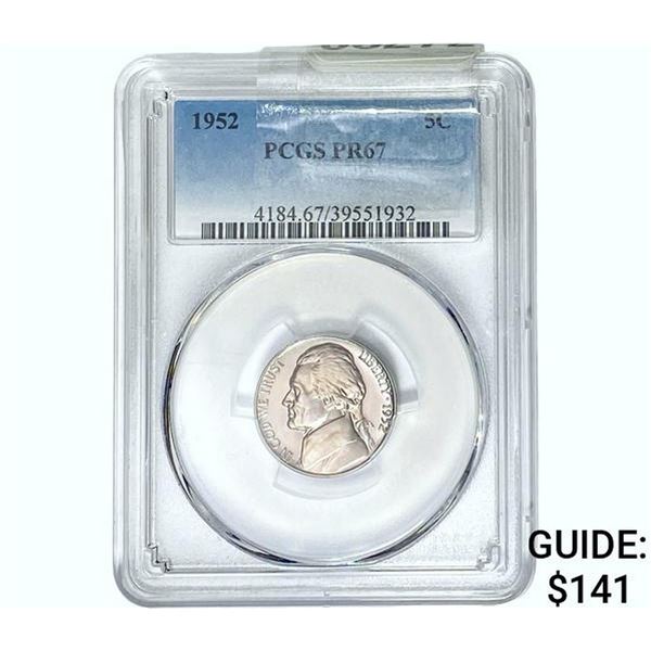 1952 Jefferson Nickel PCGS PR67