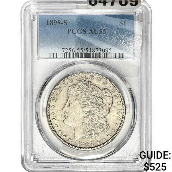 1898-S Morgan Silver Dollar PCGS AU55