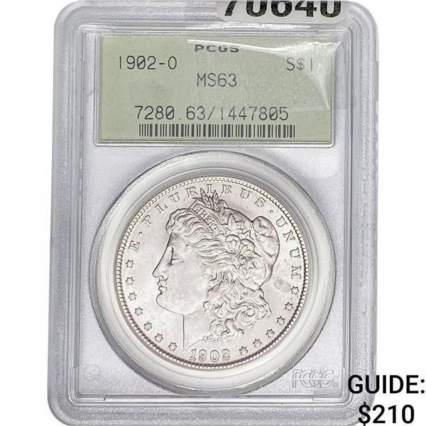 1902-O Morgan Silver Dollar PCGS MS63