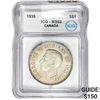 Image 1 : 1939 Canada George VI Silver $1 ICG MS63