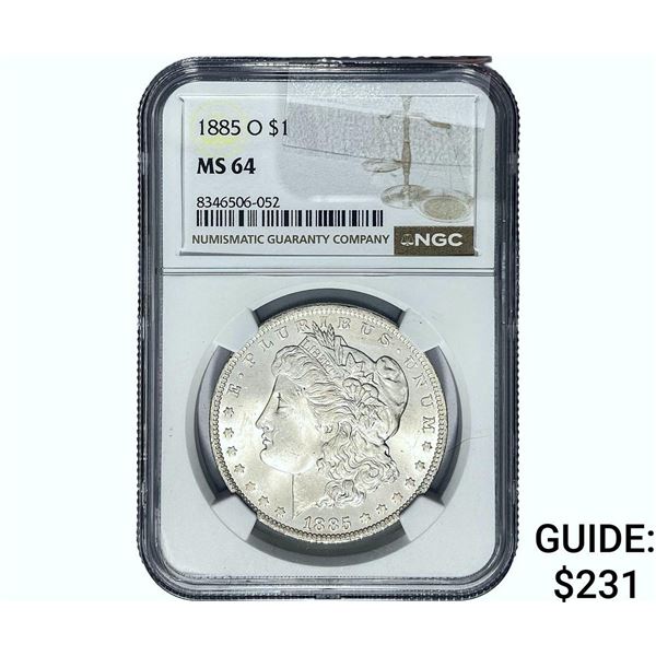 1885-O Morgan Silver Dollar NGC MS64
