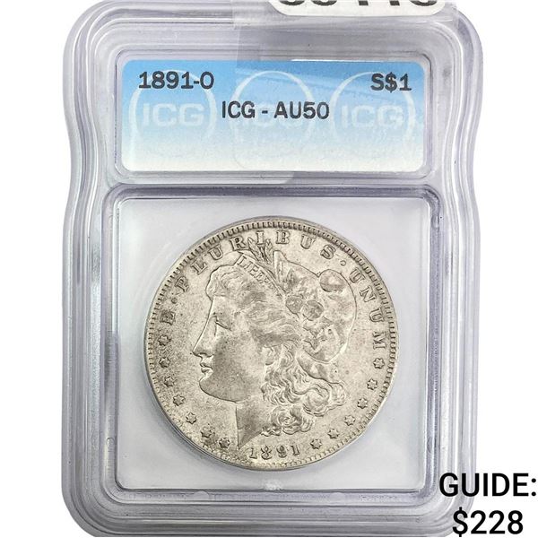 1891-O Morgan Silver Dollar ICG AU50