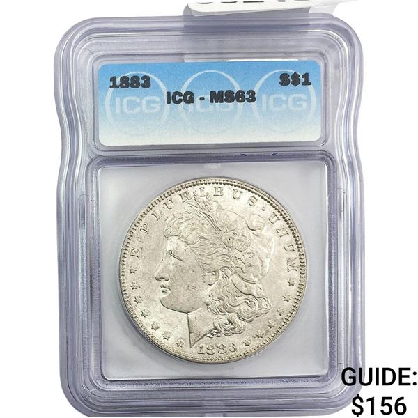 1883 Morgan Silver Dollar ICG MS63