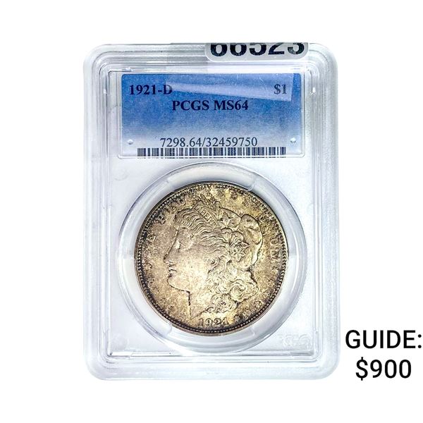 1921-D Morgan Silver Dollar PCGS MS64