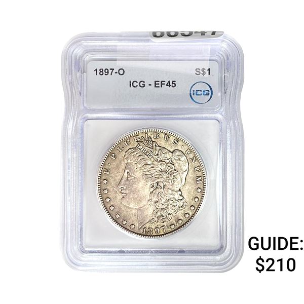 1897-O Morgan Silver Dollar ICG EF45