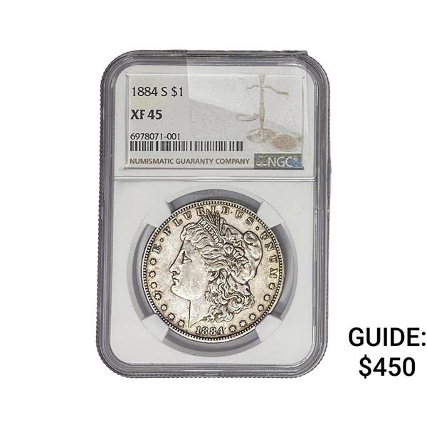 1884-S Morgan Silver Dollar NGC XF45