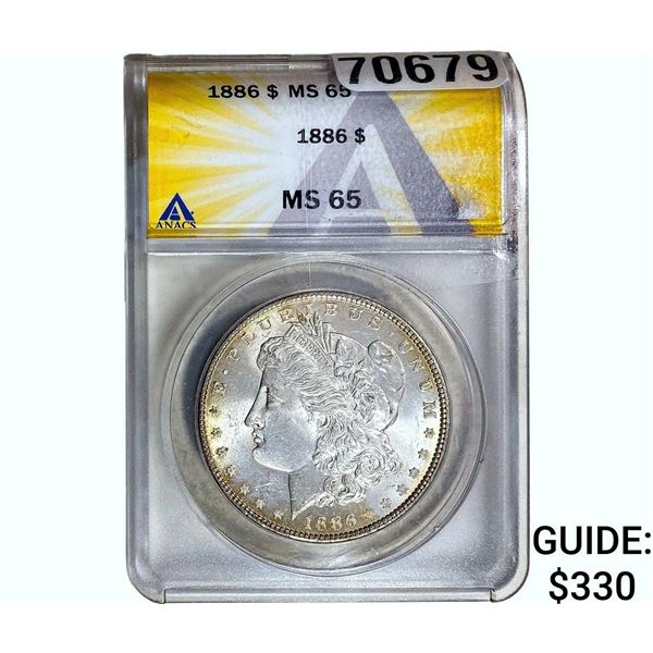 1886 Morgan Silver Dollar ANACS MS65