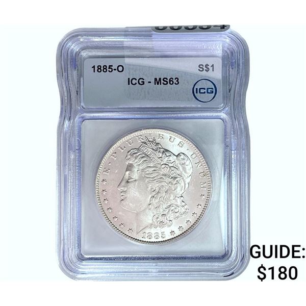 1885-O Morgan Silver Dollar ICG MS63