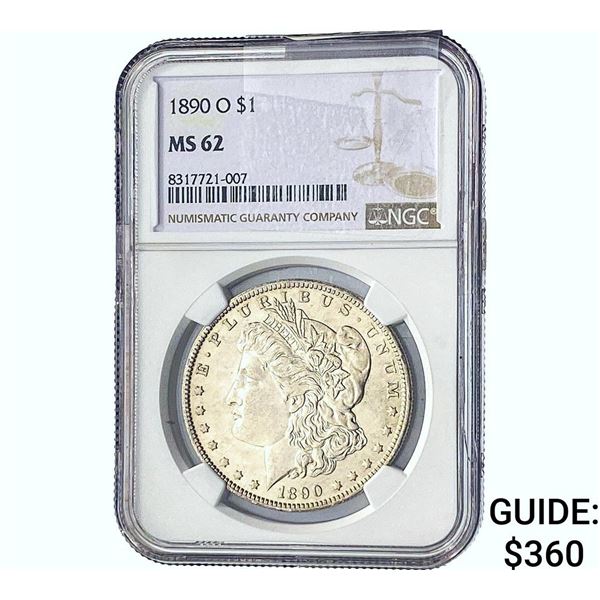 1890-O Morgan Silver Dollar NGC MS62