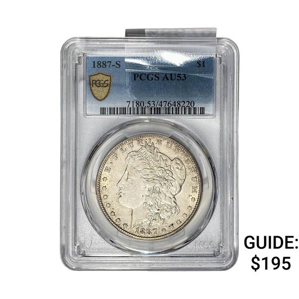 1887-S Morgan Silver Dollar PCGS AU53