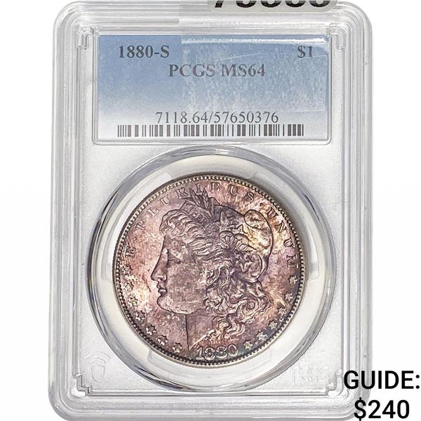 1880-S Morgan Silver Dollar PCGS MS64