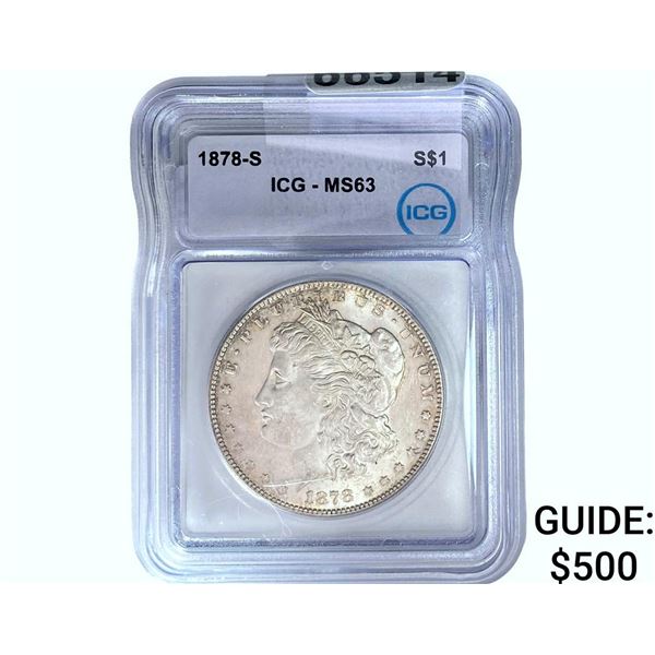 1878-S Morgan Silver Dollar ICG MS63