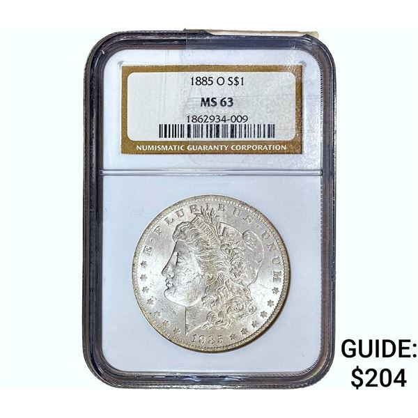 1885-O Morgan Silver Dollar NGC MS63