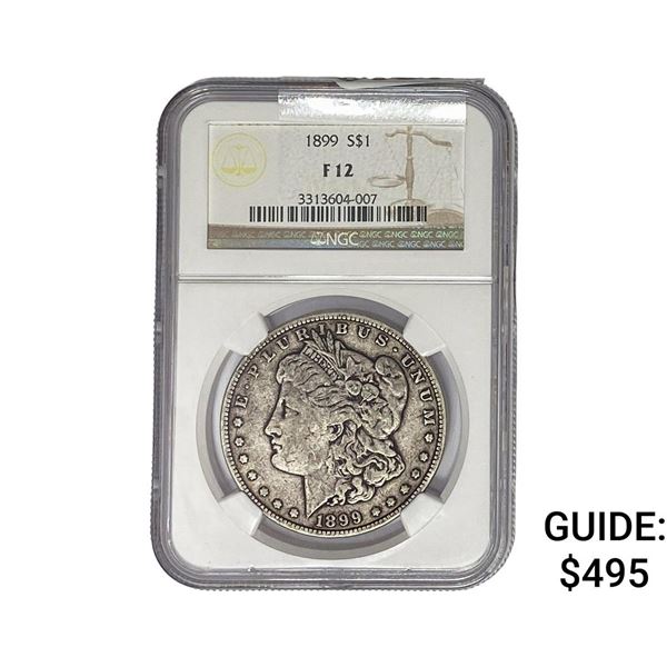 1899 Morgan Silver Dollar NGC F12