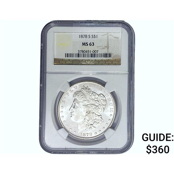 1878-S Morgan Silver Dollar NGC MS63