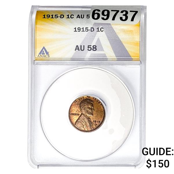 1915-D Wheat Cent ANACS AU58