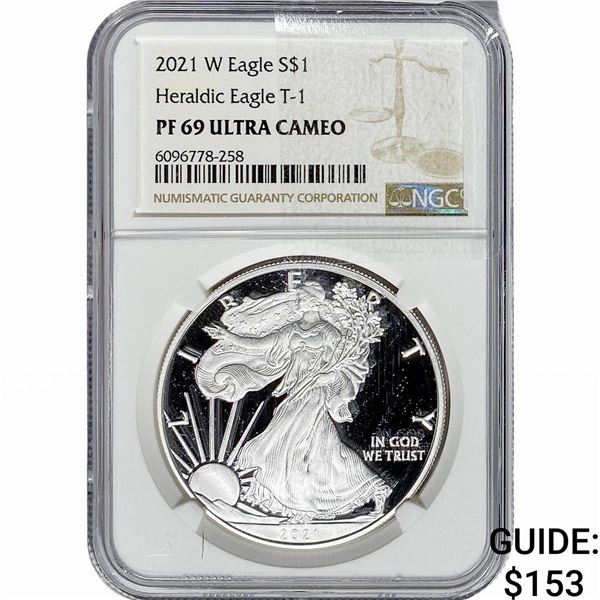 2021-W Silver Eagle NGC PF69 UC Heraldic Eagle T-1