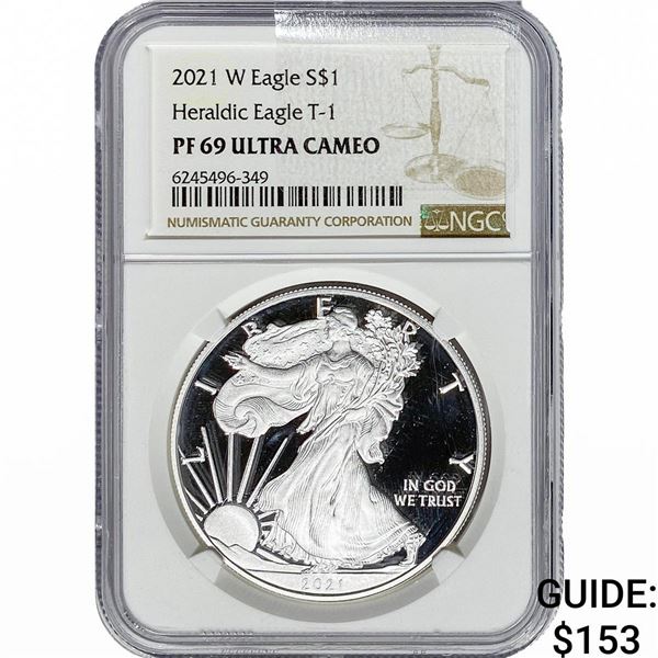 2021-W Silver Eagle NGC PF69 UC Heraldic Eagle T-1