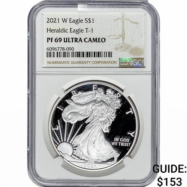 2021-W Silver Eagle NGC PF69 UC Heraldic Eagle T-1