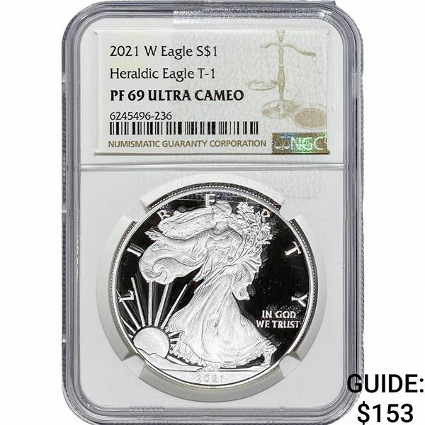 2021-W Silver Eagle NGC PF69 UC Heraldic Eagle T-1