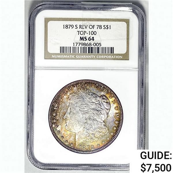 1879-S REV 78 Morgan Silver Dollar NGC MS64