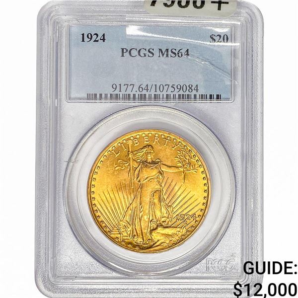 1924 $20 Gold Double Eagle PCGS MS64