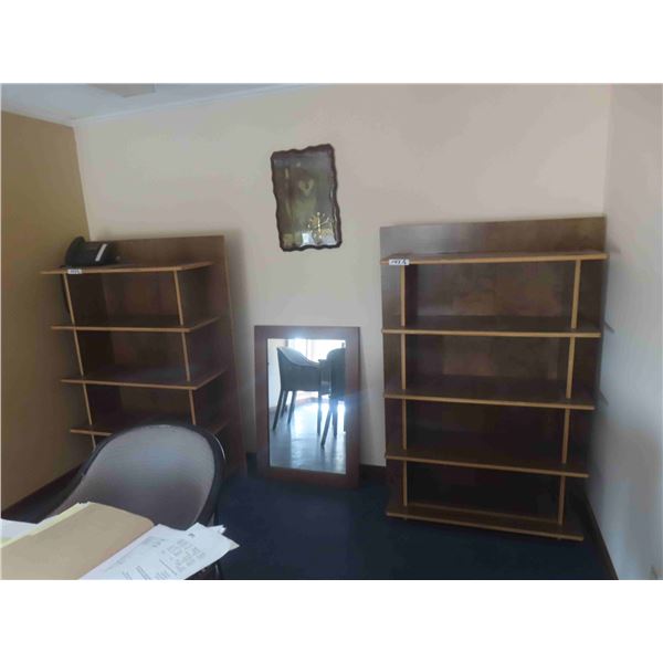 (2) Wood 5-Shelf Shelves 59'' x 41'' x 14'' 