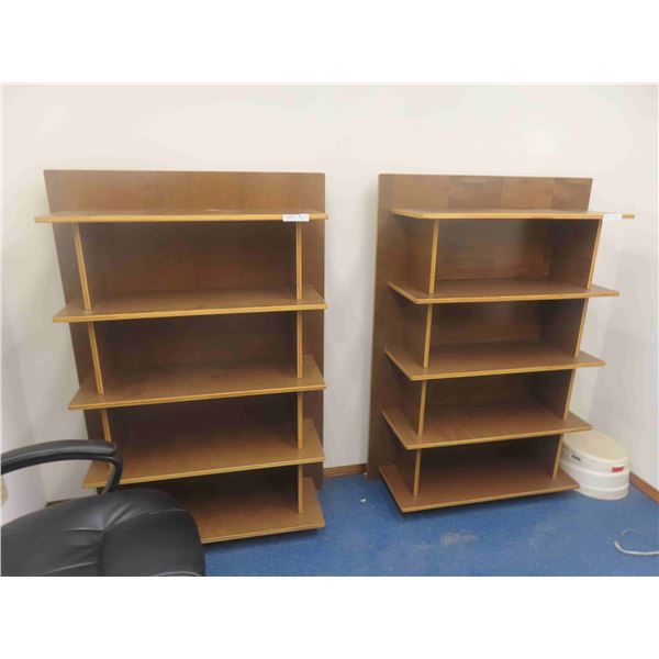 (2) Wood 5-Shelf Shelves 59'' x 41'' x 14'' 