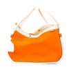 Image 2 : Hermes Lindy Beach Tote PM with Pouch & Box â€“ Orange Canvas & Ivory Trim