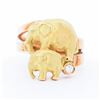 Image 1 : 18KYG Mama and Baby Elephant Ring Size 7
