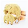 Image 2 : 18KYG Mama and Baby Elephant Ring Size 7