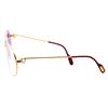 Image 4 : Cartier Paris 55â–¡18 Optical Frame â€¢ Gold-Plated Aviator / Brown Temple Tips