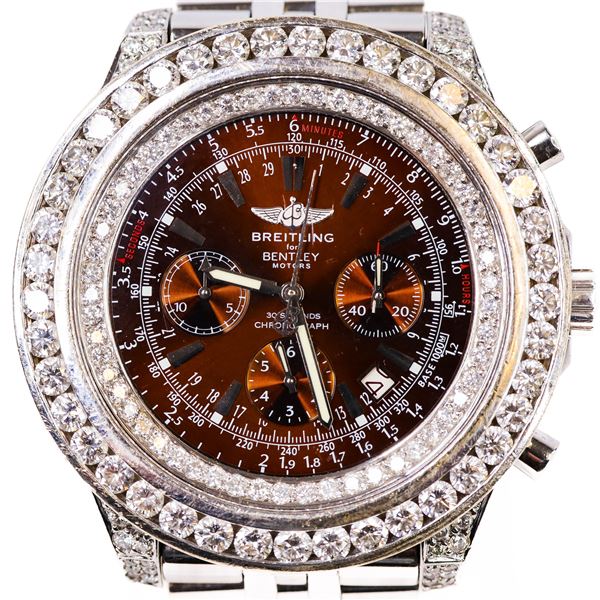 Breitling Bentley with 10+ Carats of Natural Diamonds 48mm