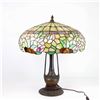 Image 1 : Vintage floral leaded lamp on original base
