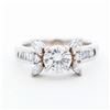 Image 1 : Pt900 1.27ctw Natural Diamond 0.77ctr RBC Ring sz 4.5