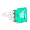 Image 2 : 18KWG 5.70ct Colombian F1 Emerald 1.23ctw Natural Diamond Ring, Size 7 with Jewelers Guild Report