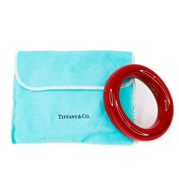 Tiffany & Co. Elsa Peretti High-Gloss Japan Exclusive Coral-Red Bangle