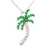 Image 2 : 14KWG Tsavorite and Diamond Palm Tree Pendant Necklace 18"
