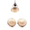 Image 1 : Sterling Silver Tasaki Mabe-Pearl Dress-Set (Cufflinks & Tie Tack)