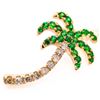Image 3 : 14KYG Tsavorite and Diamond Palm Tree Pendant Necklace 18" .27cttw tsv .11cttw dias