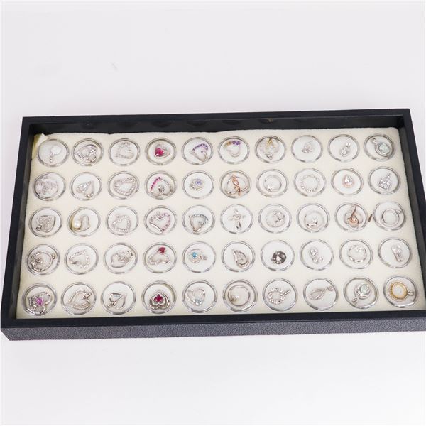 Wholesale lot of 50 sterling and gemstone pendants. Ruby, opal, sapphire, aquamarine and more.