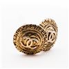 Image 3 : Chanel Round Logo Clip-On Earrings â€“ Vintage Gold-Tone CC Medallion