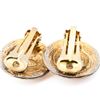 Image 5 : Chanel Round Logo Clip-On Earrings â€“ Vintage Gold-Tone CC Medallion
