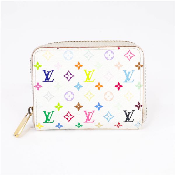 Louis Vuitton Multicolore Compact Wallet â€“ White Canvas / Pink Interior