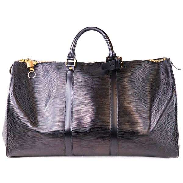 Louis Vuitton Keepall 50 Epi Leather Black Duffle Bag