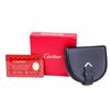 Image 1 : Cartier Black Leather Coin Case â€“ Silver Tone Hardware, Box & Auth. Card