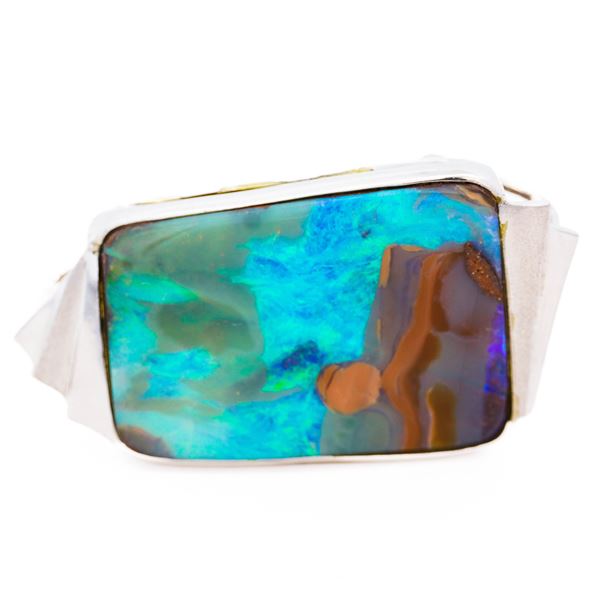 18KWG 59.85ct Boulder Opal Pendant