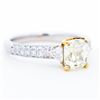 Image 2 : Platinum 2.89ctw/2.16ct Natural Diamond Engagement Ring, 7.75